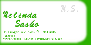 melinda sasko business card